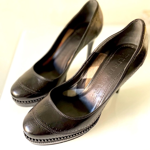 BURBERRY “Bridle” Black Arlington Platform Pumps - Picture 14 of 15